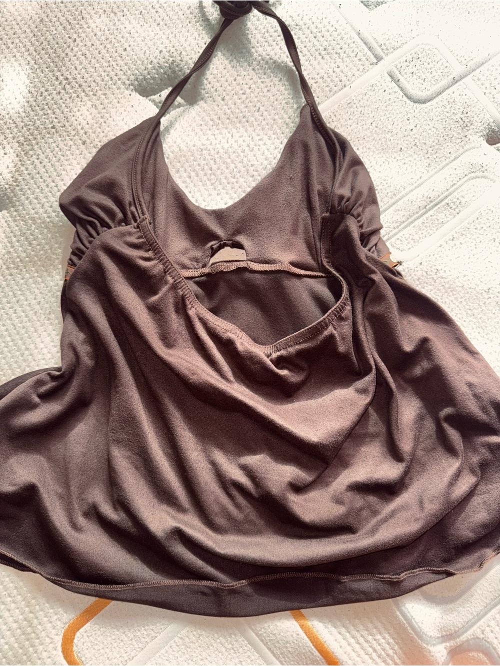 Brown Halter Dance-Detail Women's Blouse - Picture 4 of 4